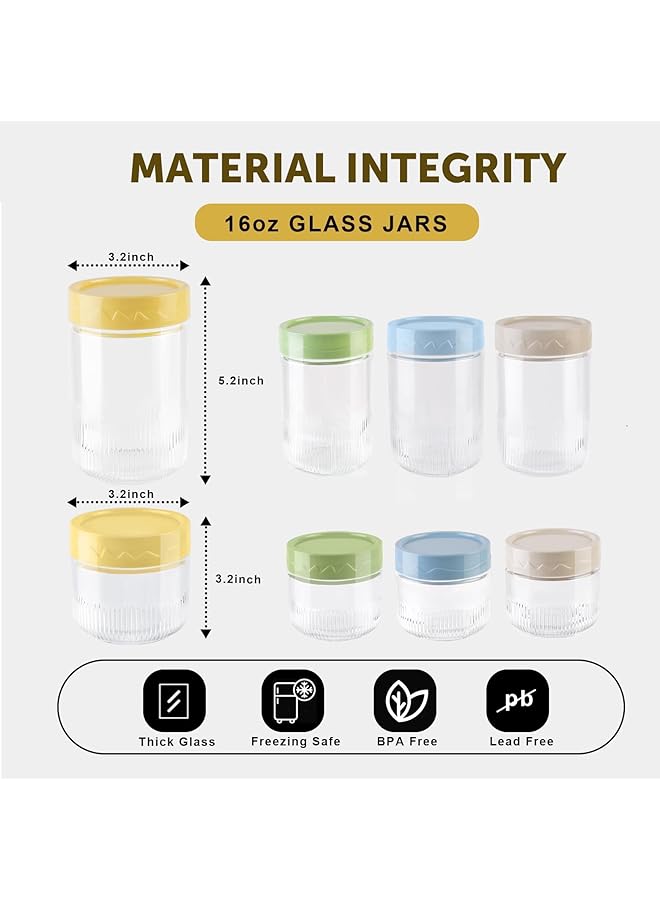 Excefore 8 Oz Glass Food Storage Jars With Airtight Lids, 4 Pack Mason Jars With Screw Lids For Kitchen Oats, Salad, Spice, Candy, Jam, Seasoning, Small Meal Prep Containers - Image 2