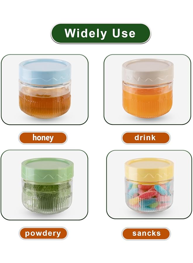 Excefore 8 Oz Glass Food Storage Jars With Airtight Lids, 4 Pack Mason Jars With Screw Lids For Kitchen Oats, Salad, Spice, Candy, Jam, Seasoning, Small Meal Prep Containers - Image 5