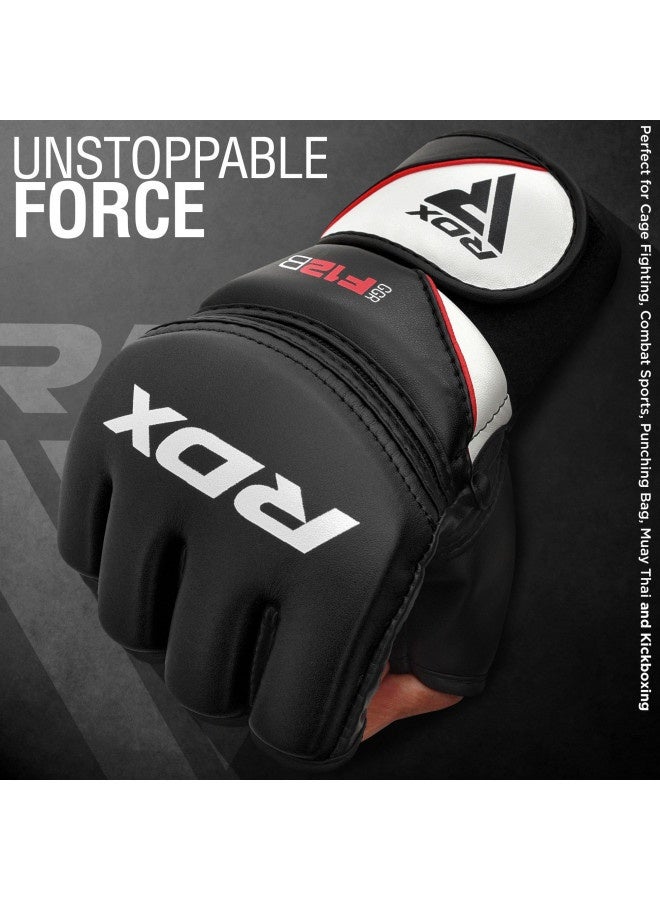 Rdx قفازات ريدكس مايا هيد جلد للمصارعة MMA قفازات قتال UFC قفازات تدريب F12، أسود، متوسط - Image 3