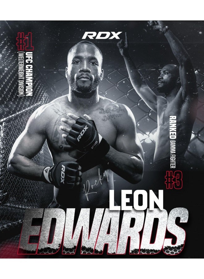 Rdx قفازات ريدكس مايا هيد جلد للمصارعة MMA قفازات قتال UFC قفازات تدريب F12، أسود، متوسط - Image 4