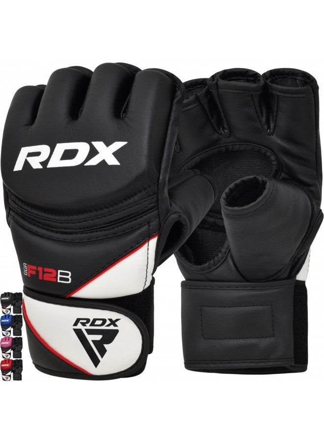 Rdx قفازات ريدكس مايا هيد جلد للمصارعة MMA قفازات قتال UFC قفازات تدريب F12، أسود، متوسط - Image 2
