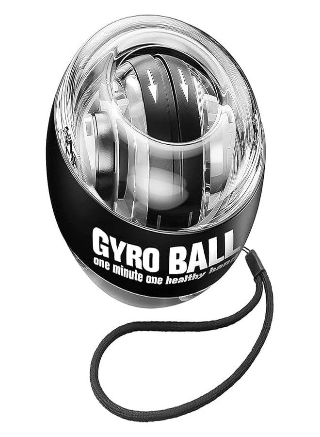 Voroly Gyro Wrist Strengthener Ball - Enhancing Arms, Fingers, and Wrists with Auto-Start Technology for Powerful Muscles and Bones (Platinum Core, Lights, Black) - Image 1