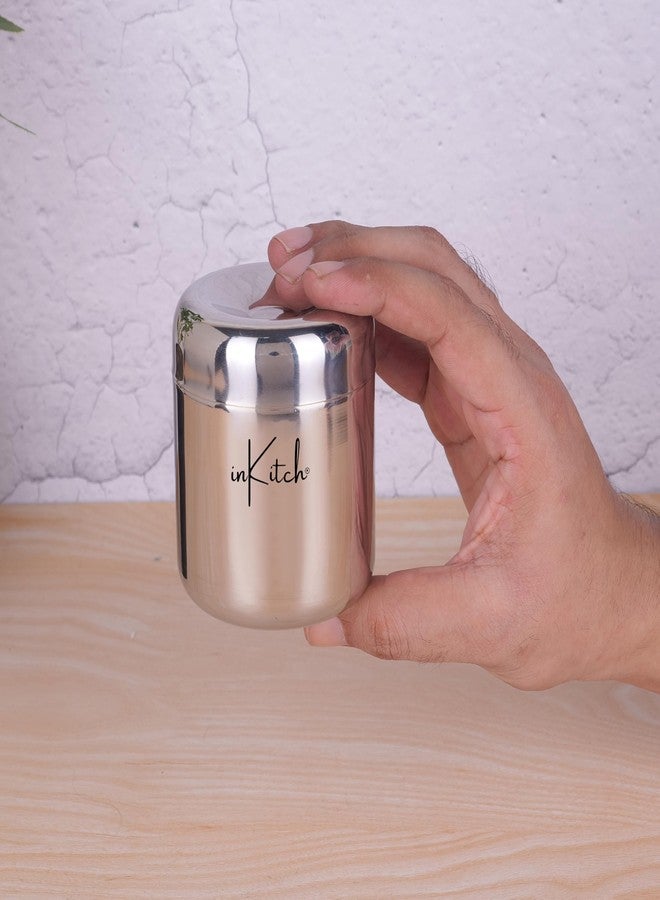 inKitch Stainless Steel Containers for kitchen with Lid | Kitchen Containers Set/Ubha Dabba/Vertical Utility Canisters/Ideal for Kitchen Storage/Set of 4Pc(125ml, 160ml, 200ml,280ml) - Image 2