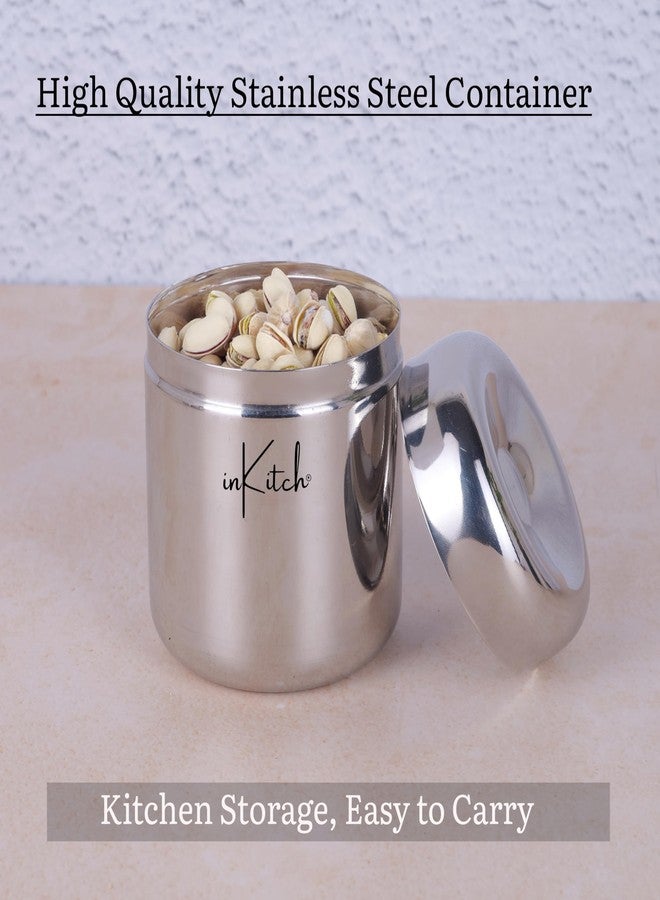 inKitch Stainless Steel Containers for kitchen with Lid | Kitchen Containers Set/Ubha Dabba/Vertical Utility Canisters/Ideal for Kitchen Storage/Set of 4Pc(125ml, 160ml, 200ml,280ml) - Image 5