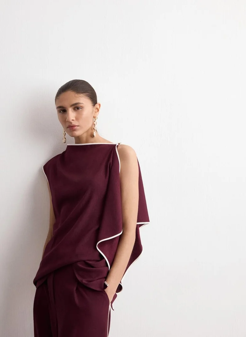 مانجو Ruffle asymmetric blouse