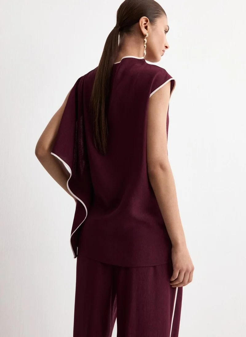 مانجو Ruffle asymmetric blouse