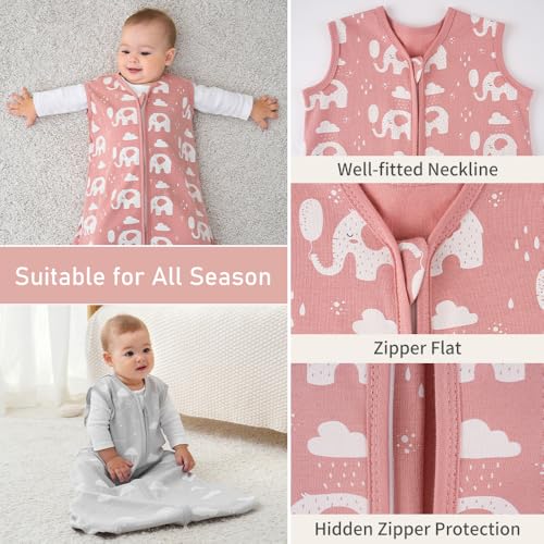 Yoofoss Baby Sleep Sack 0-6 Months Wearable Blanket for Babies 100% Organic Cotton 2-Way Zipper TOG 0.5 Toddler Sleeping Sack 3 Pack, Comfy Lightweight Sleep Sacks - Image 5