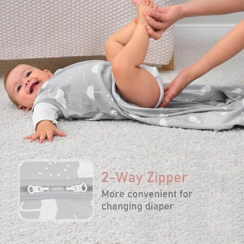Yoofoss Baby Sleep Sack 0-6 Months Wearable Blanket for Babies 100% Organic Cotton 2-Way Zipper TOG 0.5 Toddler Sleeping Sack 3 Pack, Comfy Lightweight Sleep Sacks - Image 4