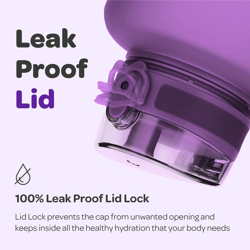Hydracy 2L Large Water Bottle  100% BPA Free Tritan Plastic  Leakproof  Zero Condensation  Motivational Timeline  Safe  Non-Toxic  Durable  Smart Design - Image 4