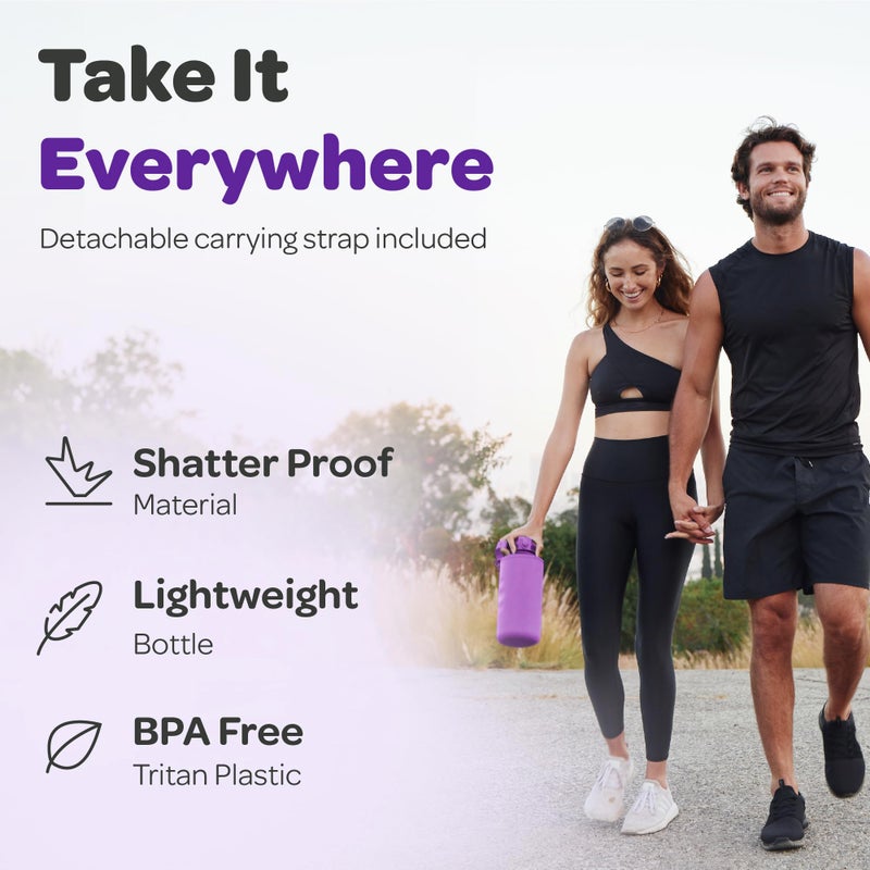Hydracy 2L Large Water Bottle  100% BPA Free Tritan Plastic  Leakproof  Zero Condensation  Motivational Timeline  Safe  Non-Toxic  Durable  Smart Design - Image 3