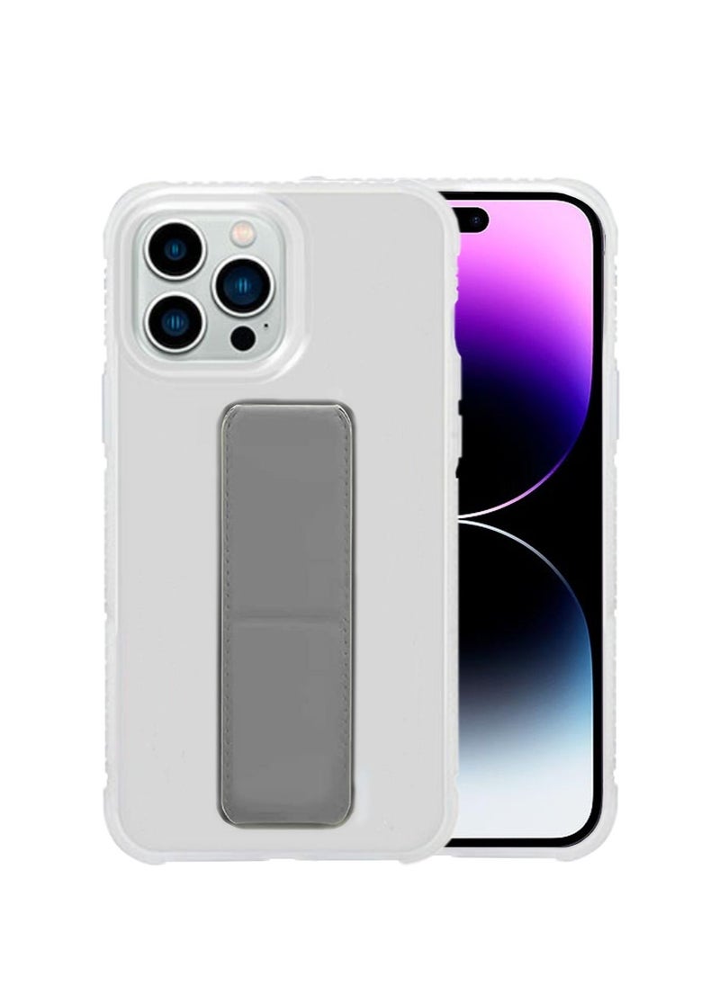 Wtech - Hand Grip With Anti-shock Case Cover For Apple iPhone 14 Pro Max Clear/Grey - Image 1