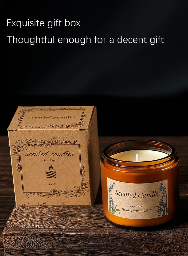 شموع معطرة، شمعة شمع الصويا للعلاج العطري، شمعة معطرة للمنزل والسبا والاستحمام واليوغا والسفر، مجموعة هدايا شموع معطرة، 3.5 أونصة (برائحة النعناع المنعش واللافندر) - Image 4