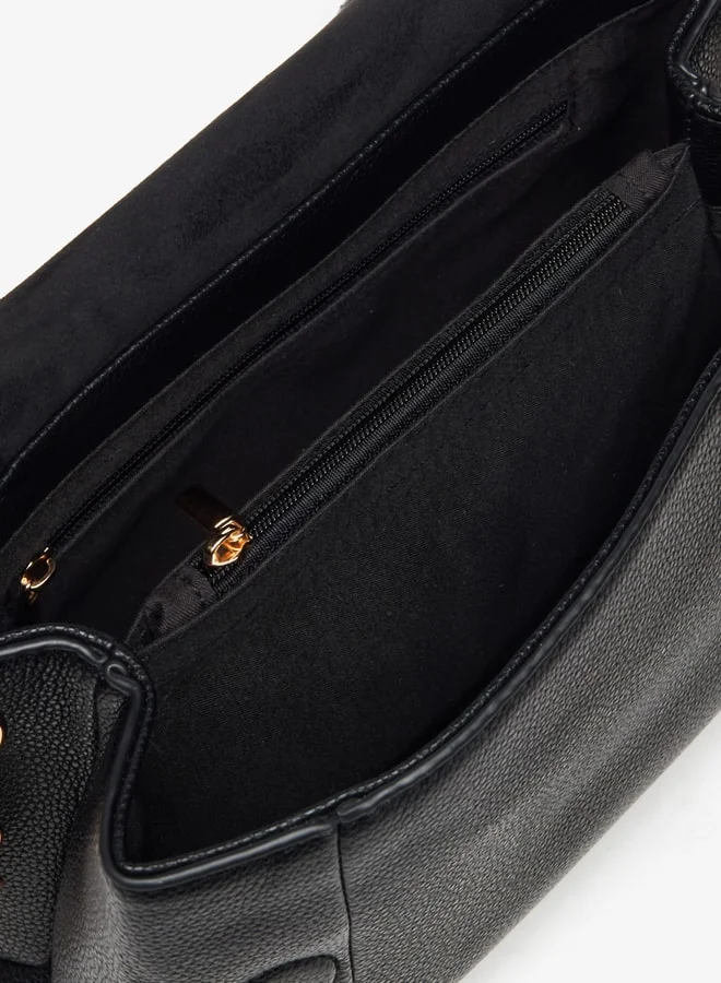 فلورا بيلا من شو إكسبرس Women's Solid Shoulder Bag with Detachable Chain Straps and Flap Closure