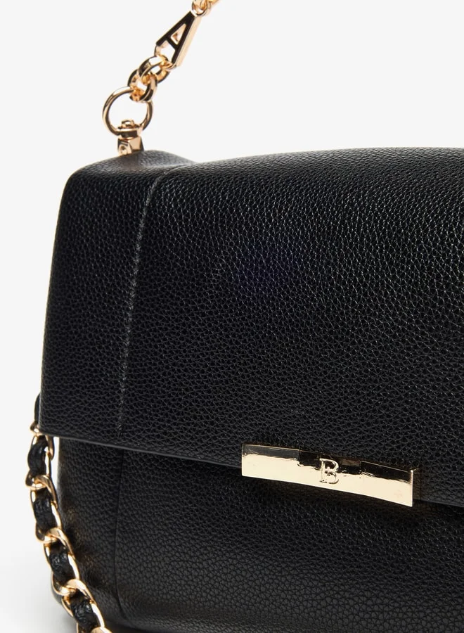 فلورا بيلا من شو إكسبرس Women's Solid Shoulder Bag with Detachable Chain Straps and Flap Closure