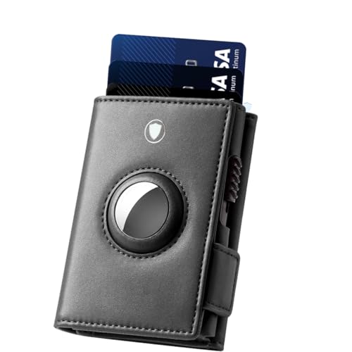 Bracevor Popup Card Holder Trifold Leather Wallet with airtag Holder for Men Women - Grey | RFID Protection | Air tag Slot + Cash + Card Storage | Magnetic Closure - Image 1
