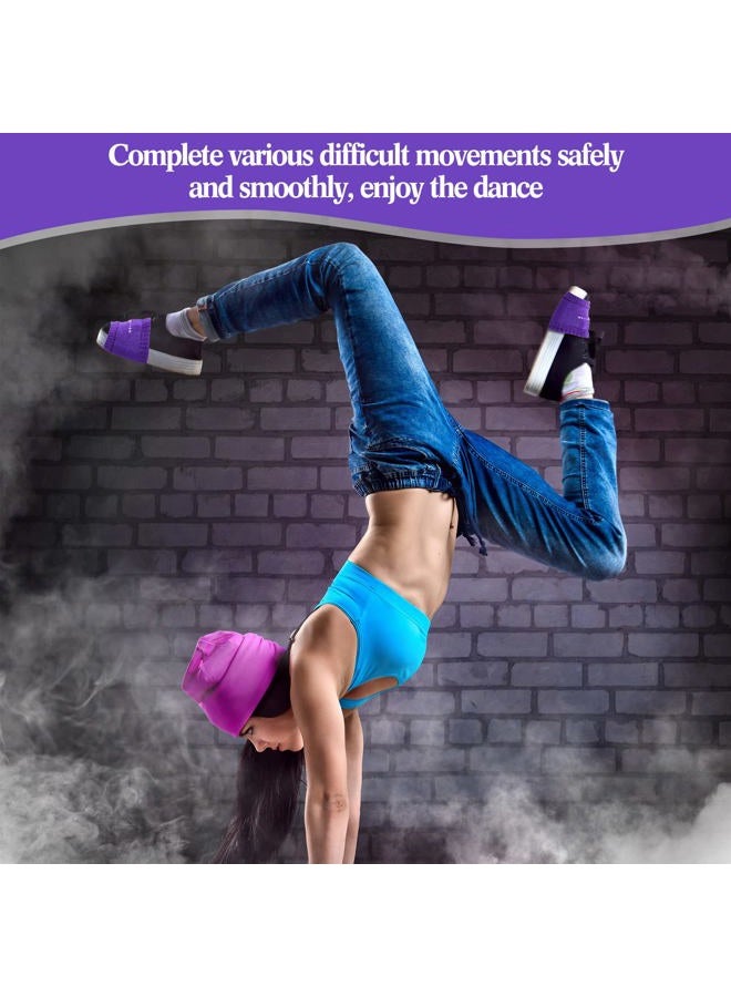 Geyoga 2 Pairs Pack Over Sneaker Dance Socks Rose Red Purple Shoe Socks Dance Shoe Covers Shoe Sliders for Dancing Dance Socks for Smooth Floors Women Men Dancers Exercise - Image 2