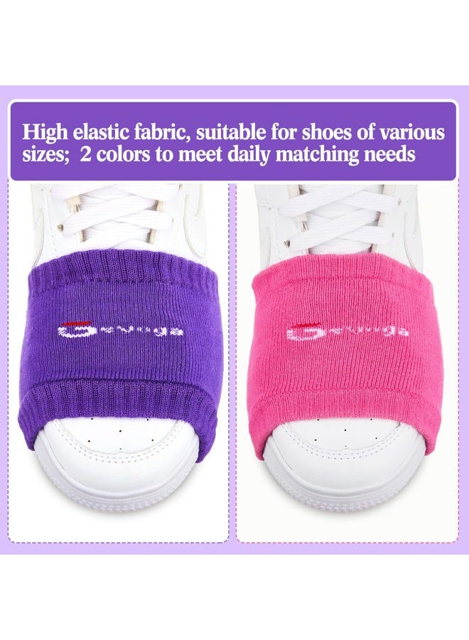 Geyoga 2 Pairs Pack Over Sneaker Dance Socks Rose Red Purple Shoe Socks Dance Shoe Covers Shoe Sliders for Dancing Dance Socks for Smooth Floors Women Men Dancers Exercise - Image 3