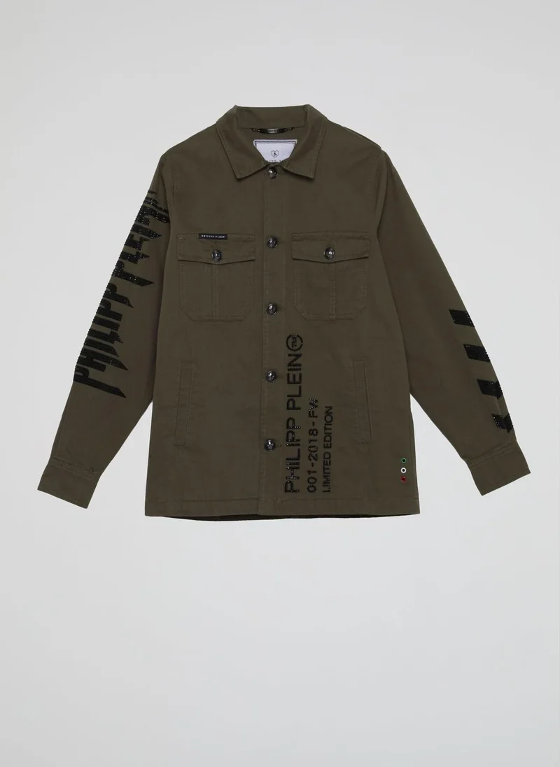 PHILIPP PLEIN Olive Skull Parka (Kids)