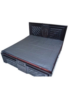 NORTH FIELD North Field Waterproof Plastic Mattress Protection Sheet for Baby and Adult Poly Plastic Rubber Double Bed Sheet Double BedKing Size 72 x 75 Inch Black  - Image 1