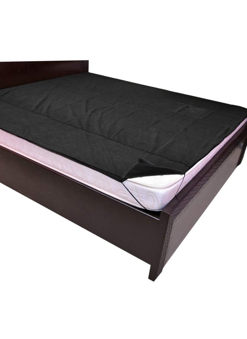 NORTH FIELD North Field Waterproof Plastic Mattress Protection Sheet for Baby and Adult Poly Plastic Rubber Double Bed Sheet Double BedKing Size 72 x 75 Inch Black  - Image 2