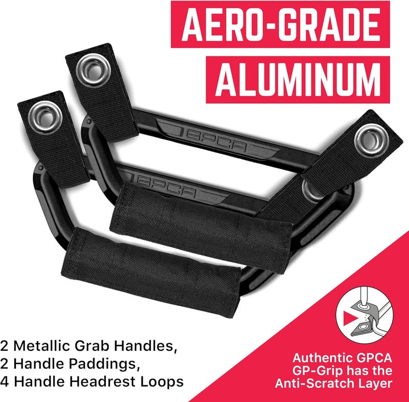 GPCA GP BackGrip Pro Headrest Handle for Cars, Jeeps, Trucks, and More, Back Seat Grab Handles and Hand Grips, Patented Jeep Accessories and Car Accessories Easy to Install (2-Pack, Black) - Image 2