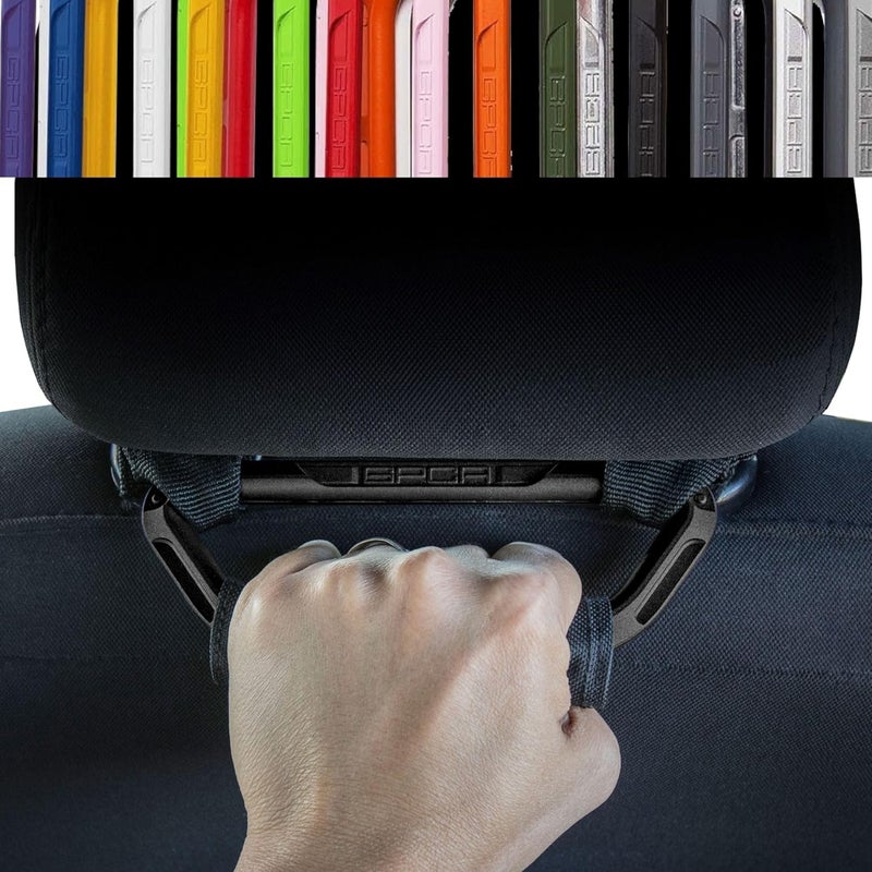 GPCA GP BackGrip Pro Headrest Handle for Cars, Jeeps, Trucks, and More, Back Seat Grab Handles and Hand Grips, Patented Jeep Accessories and Car Accessories Easy to Install (2-Pack, Black) - Image 1