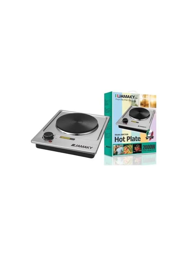 JAMAKY Italy Jamaican stainless steel 1 burner electric stove, 1500 watt - jmk 7009  - Image 1