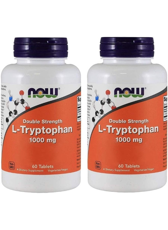 NOW Foods L-Tryptophan 1000mg, Tablets, 60-Count (Pack of 2) - Image 1