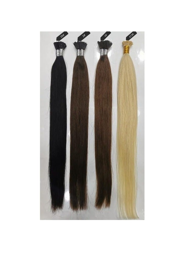 Estelle I Tip Hair Extensions Human Hair, Remy Brazilian Virgin Hair Invisible Itip Hair Extensions 100% Real Human Hair Keratin I Tip Pre Bonded Extension 24inch 50g/pack (darkbrown) - Image 3