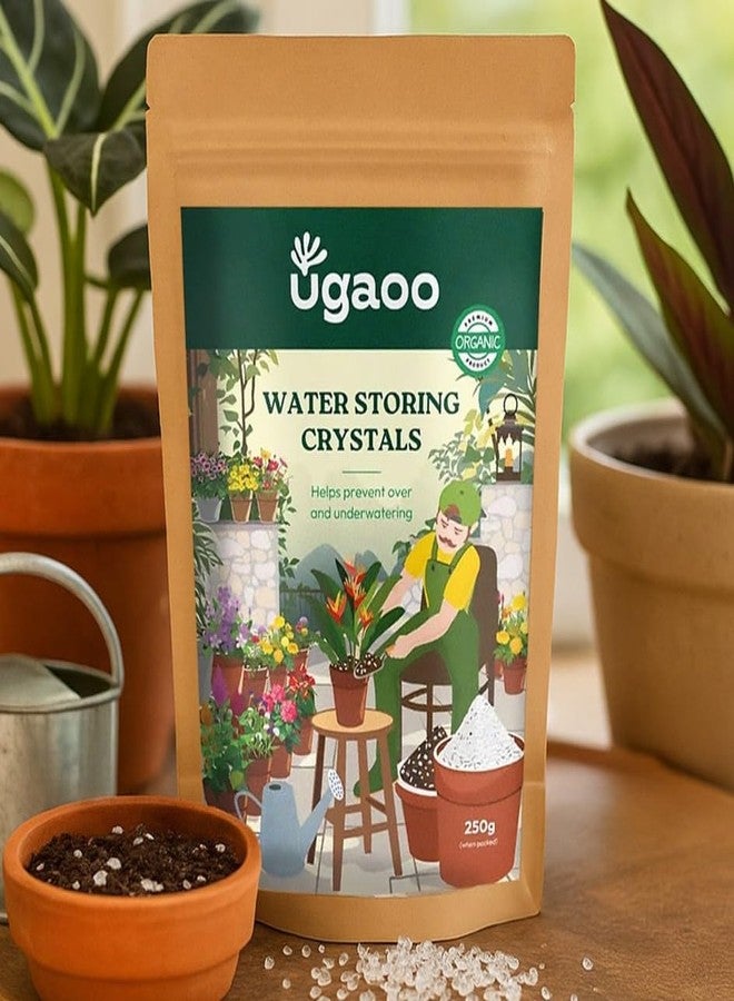 Ugaoo Water Storing Crystals for Plants, Self-Watering Granules, Hydrogel for Plants, Water Retaining Super Absorbent Polymer for Soil Mixing & Hydroponics Gardening (250 gm) - Image 1