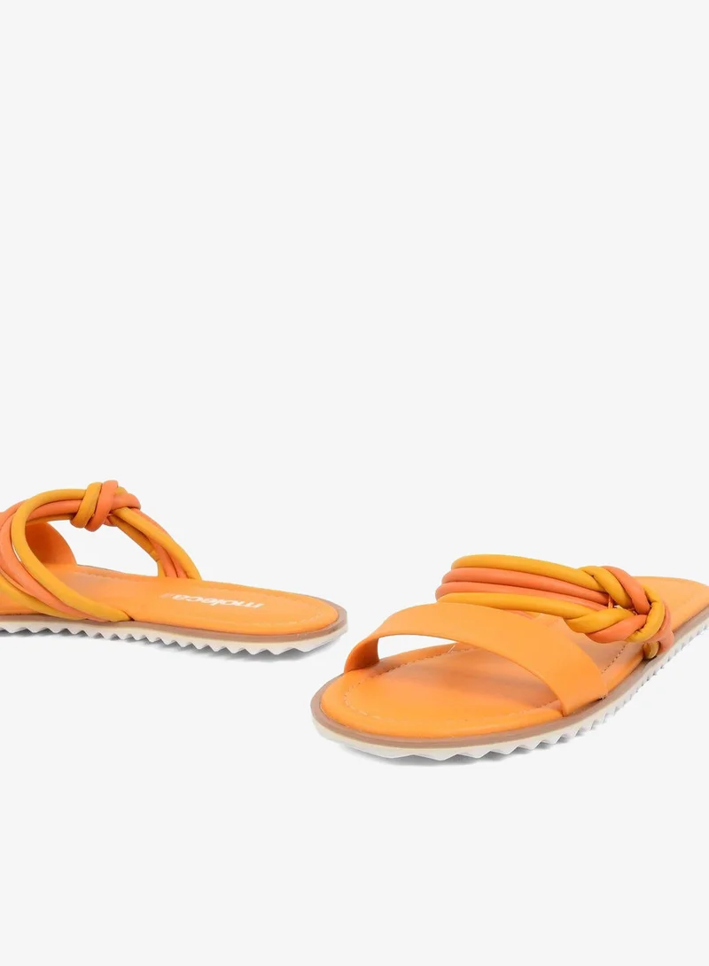 Moleca Mustard Multi Strap Flat Sandals for Women | Best Price UAE