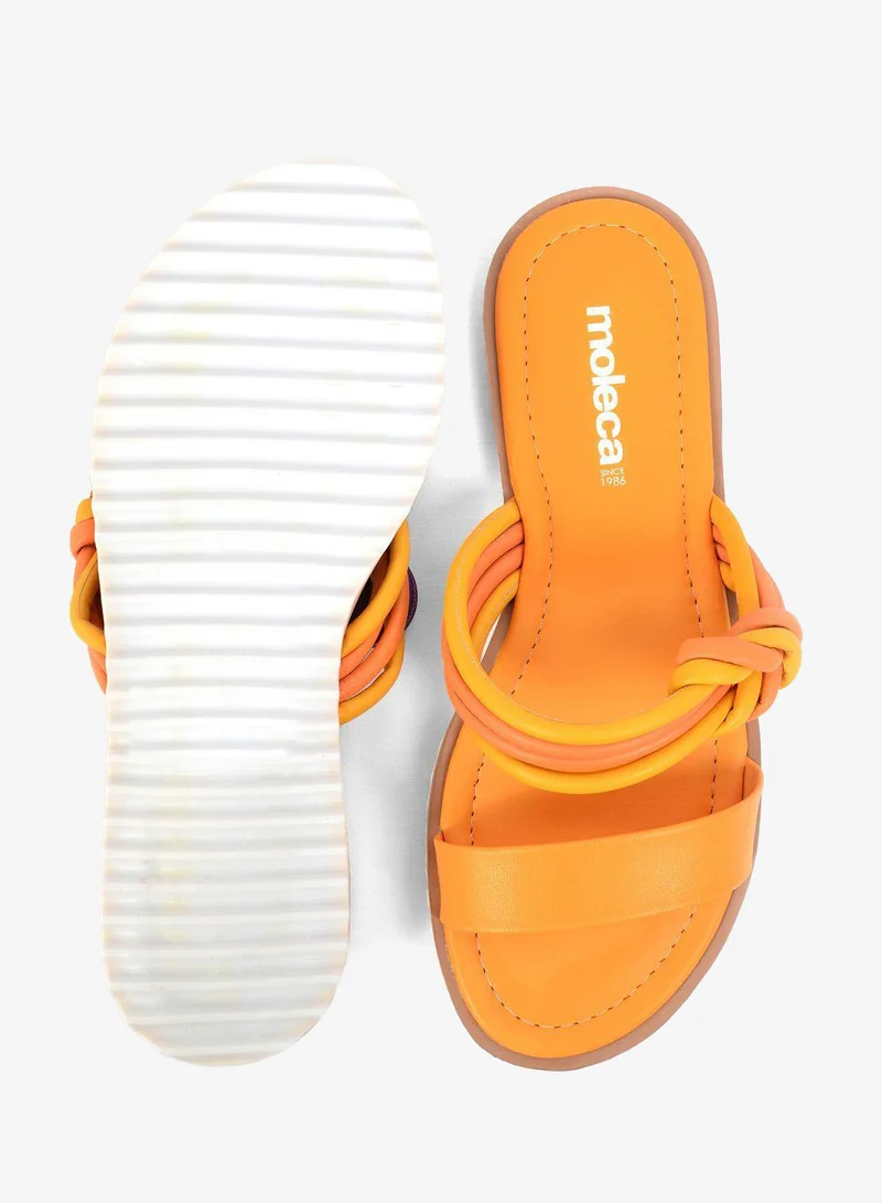 Moleca Mustard Multi Strap Flat Sandals for Women | Best Price UAE