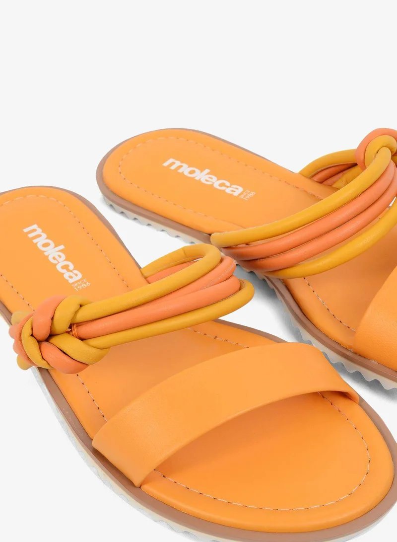 Moleca Mustard Multi Strap Flat Sandals for Women | Best Price UAE