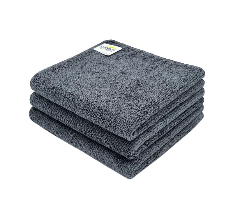 SOFTSPUN Microfiber Baby Hand & Face Wipes 30x30 Cms 3 Piece Towel Set, 340 GSM (Grey) Super Soft & Silky for Hand, Face and Body - Hypoallergenic Sensitive Skin Wipes & Washcloths. - Image 1