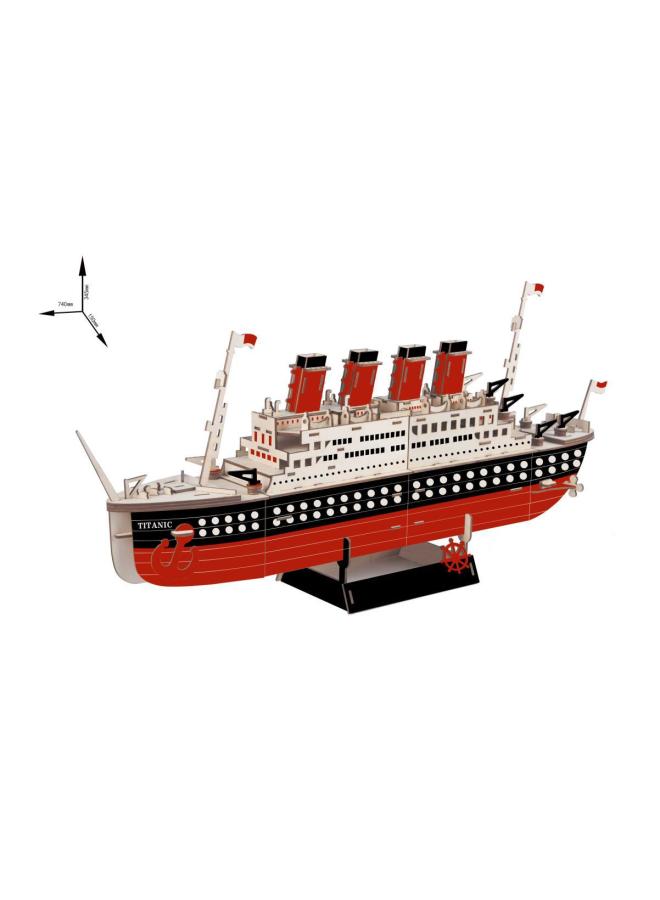 Laser Cutting Ancient Building Model Handmade Three-dimensional Wooden Puzzle Antique Series Toys Wholesale-Color:Titanic (Qiao Wood Laser Board)  - Image 1