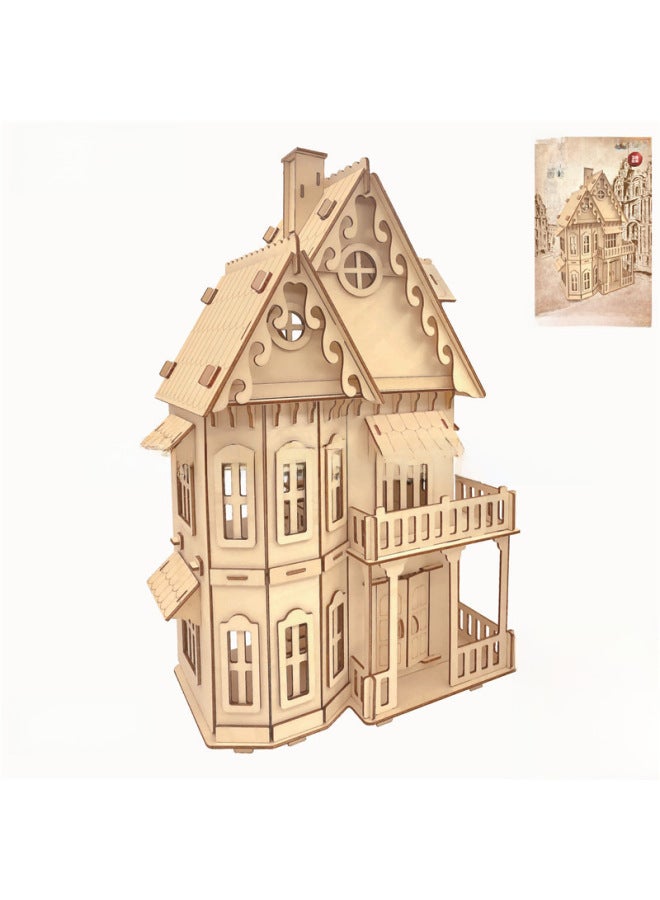 Laser Cutting Ancient Building Model Handmade Three-dimensional Wooden Puzzle Antique Series Toys Wholesale-Color:Titanic (Qiao Wood Laser Board)  - Image 3