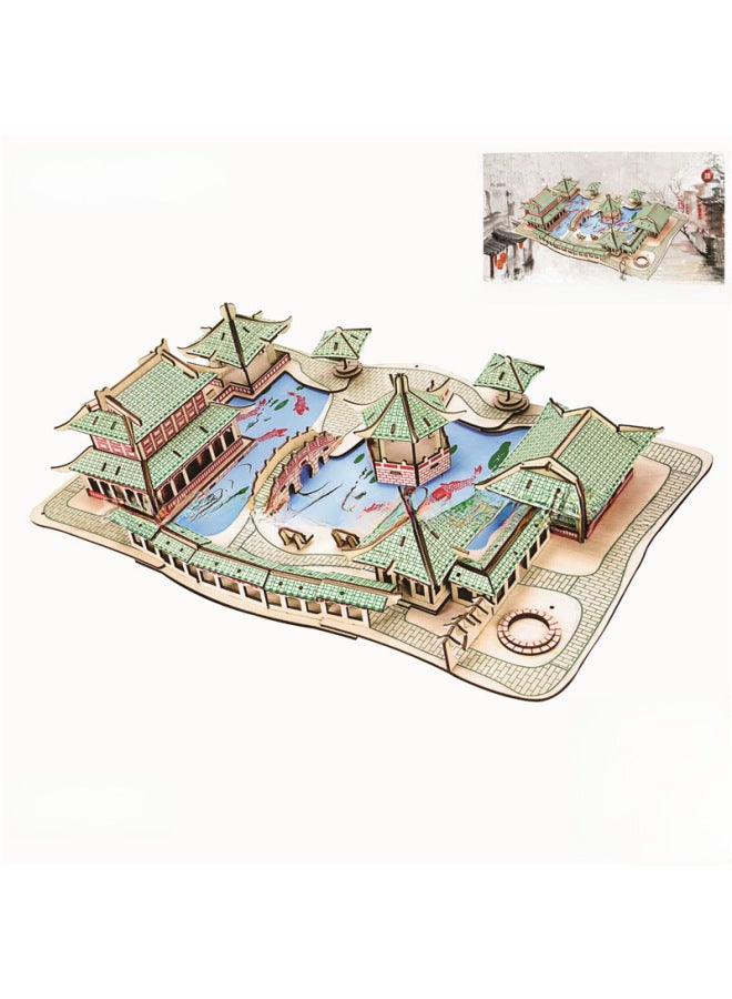 Laser Cutting Ancient Building Model Handmade Three-dimensional Wooden Puzzle Antique Series Toys Wholesale-Color:Titanic (Qiao Wood Laser Board)  - Image 5