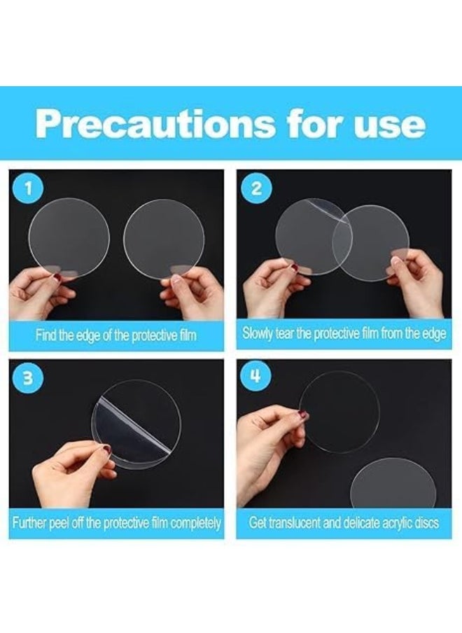 Horoof Home 30PCS 2" Clear Acrylic Discs, Round Acrylic Blanks for DIY Crafts, Ornaments, Keychains, Painting, Engraving, Jewelry Making – 2mm Thick Transparent Plexiglass Circles (5cm),SL203  - Image 4