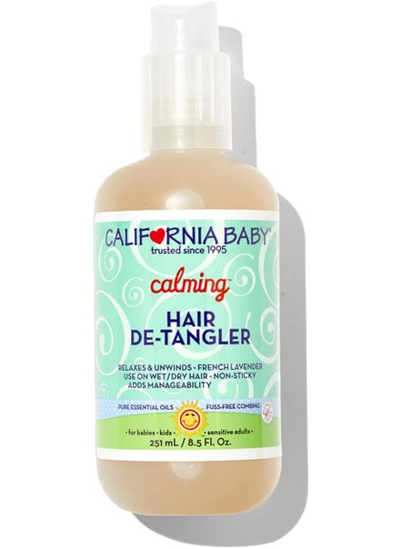 California Baby California Baby Calming Detangler Spray | Plant-Based | Detangles Hair & Adds Shine | Light Lavender Scent | Allergy-Friendly | Gentle Leave in Conditioner Spray | 251 mL / 8.5 fl. oz. 
