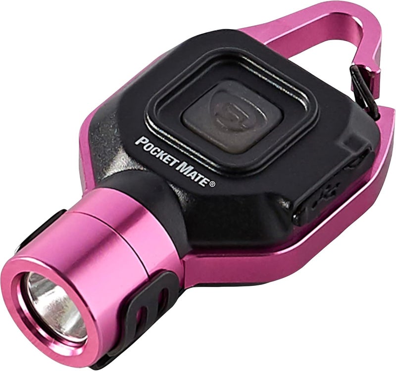 Streamlight 73303 Pocket Mate 325-Lumen Pocket Keychain/Clip-on USB Rechargeable Flashlight, Pink - Image 1