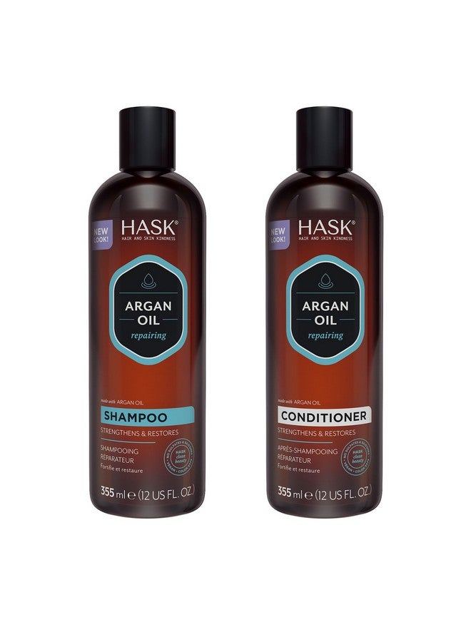 هاسك مجموعة شامبو وبلسم هاسك أرغان لإصلاح الشعر بزيت الأرغان لجميع أنواع الشعر، آمنة على اللون، خالية من الغلوتين والكبريتات والبارابين وخالٍ من القسوة - شامبو واحد وبلسم واحد - Image 1