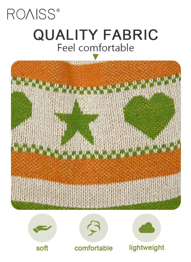 roaiss - Ladies Crochet Bag Women Heart and Star Knitted Shoulder Bag Beach Handbags Aesthetic Tote Bag Hobo Crochet Bag - Image 1