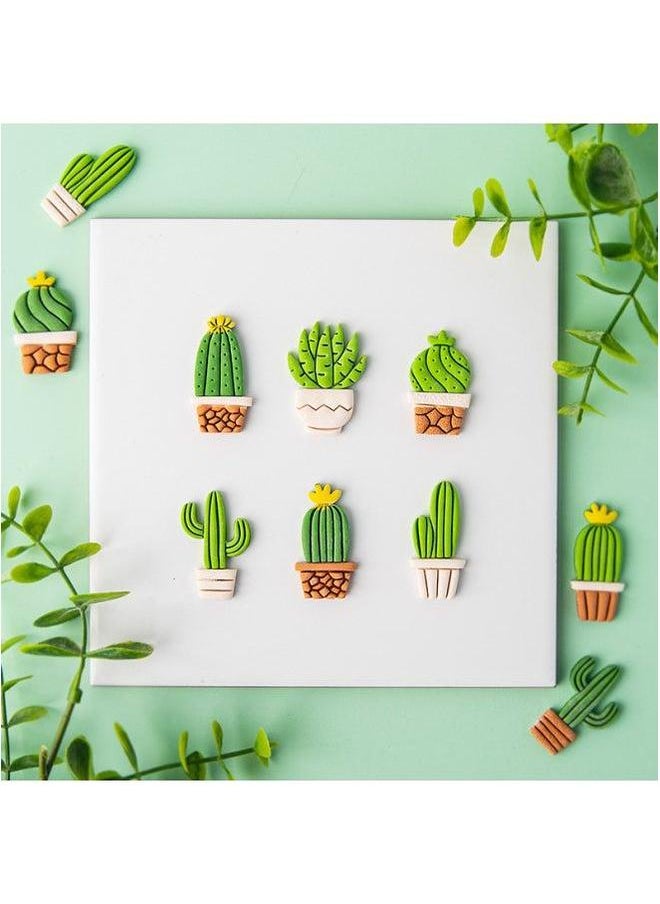 Generic - Fresh Cactus Earrings Soft Pottery Mold Green Plant Jewelry Pendant Ear Hanging Clay Cutting Hand Tool-Color:YT0055-Cactus C - Image 1