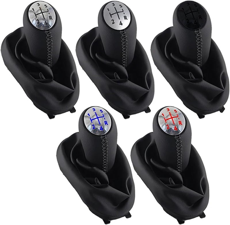 Gear Shift Knob Boot Cover Gaiter Lever Shifter Handle Stick Leather Compatible With Renault Dacia Logan 1 I MK1 04-12 Lever Gaiter 5 Speed(Gear boot) - Image 2