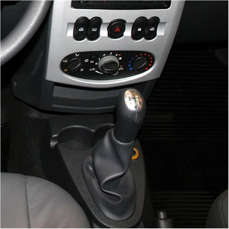 Gear Shift Knob Boot Cover Gaiter Lever Shifter Handle Stick Leather Compatible With Renault Dacia Logan 1 I MK1 04-12 Lever Gaiter 5 Speed(Gear boot) - Image 3