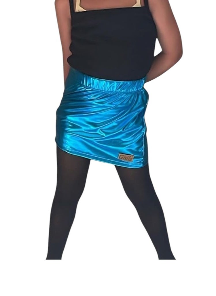 Pocket Girls Leather Lycra Disco Skirt