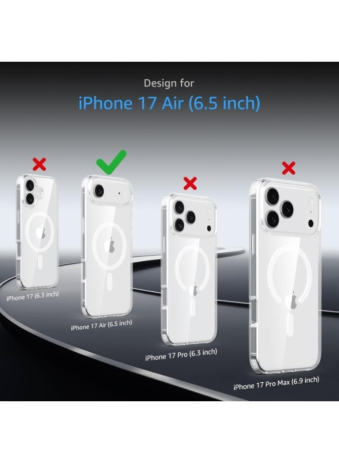 UMIXPRO Crystal Clear Case for iPhone 17 Air, MagSafe Compatible, Military-Grade Protection, Anti-Yellowing - Image 2