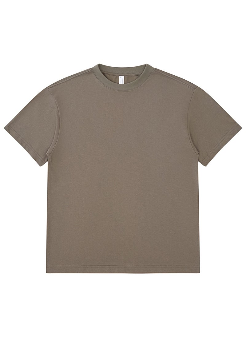 Generic - 275g Heavyweight FOG Earth Tone Oversized Drop Shoulder Tee earth ash - Image 1
