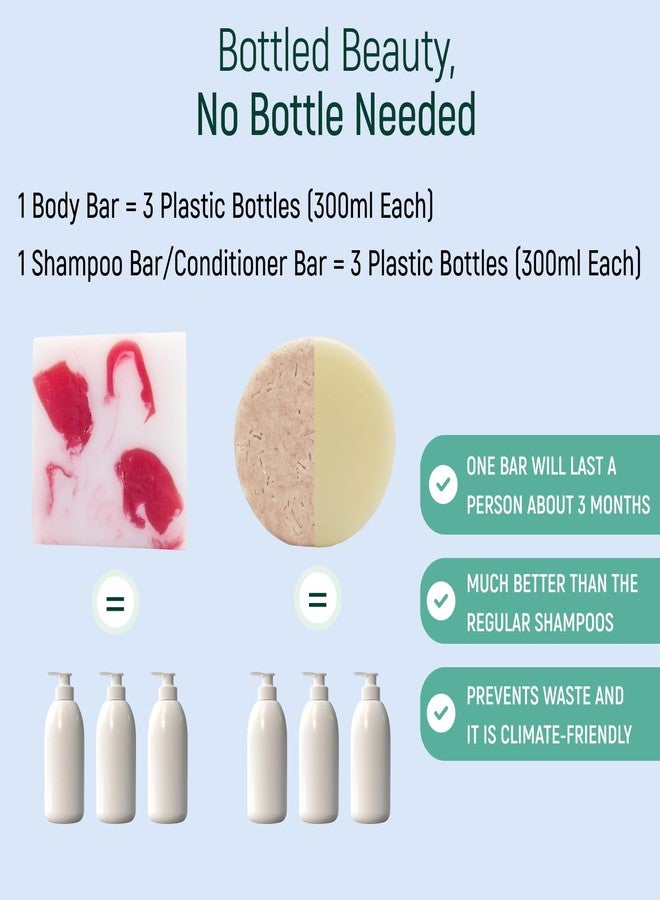 BAMBOEARTH Solid Rice Protein Shampoo, Conditioner and Body Wash Bundle | Shampoo, Conditioner & Wash Bars For Hair and Body w/All Natural Plant Based Essential Oils & Zero Waste Packaging (Coconut & Shea) - Image 5