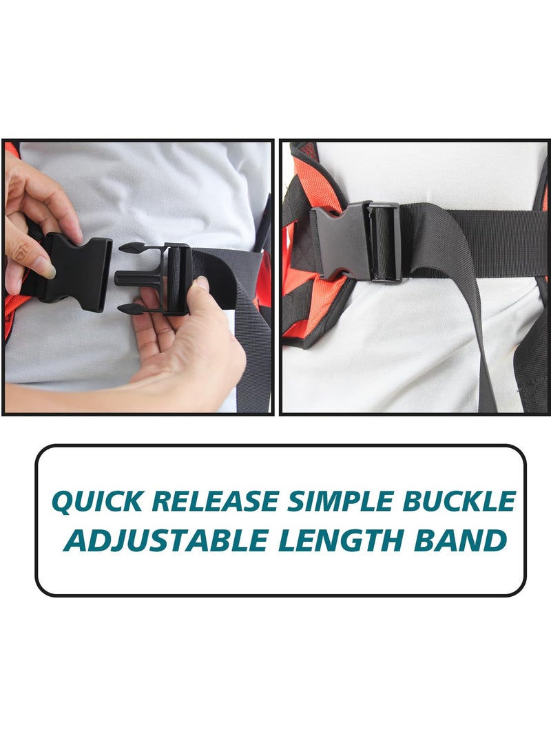 XiuWoo Transfer Sling Gait Belt for Lifting Seniors, Transfer Belt with Widened Back Curve Design, Transfer Boards for Bedridden Patient, Bed Assist Handle, Back Lift Belt for Patient Care, Black - Image 4